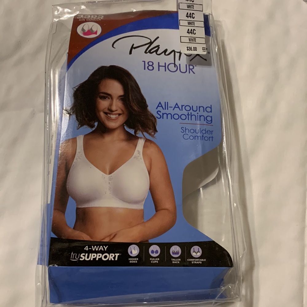 Playtex 18 hour all around smoothing bra. Size 44C white shoulder comfort bra